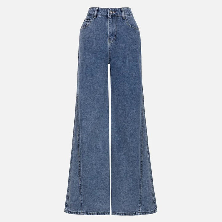 Jean évasé taille haute bleu clair tendance