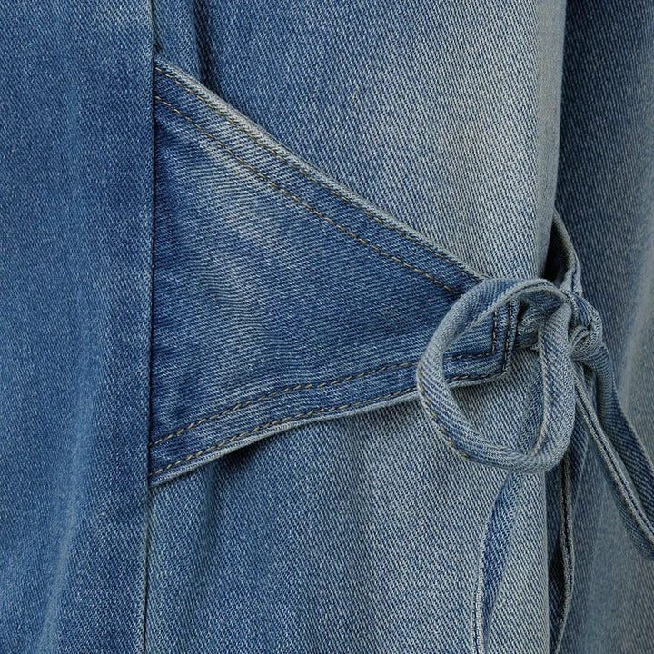 Jean utilitaire en denim avec nœud