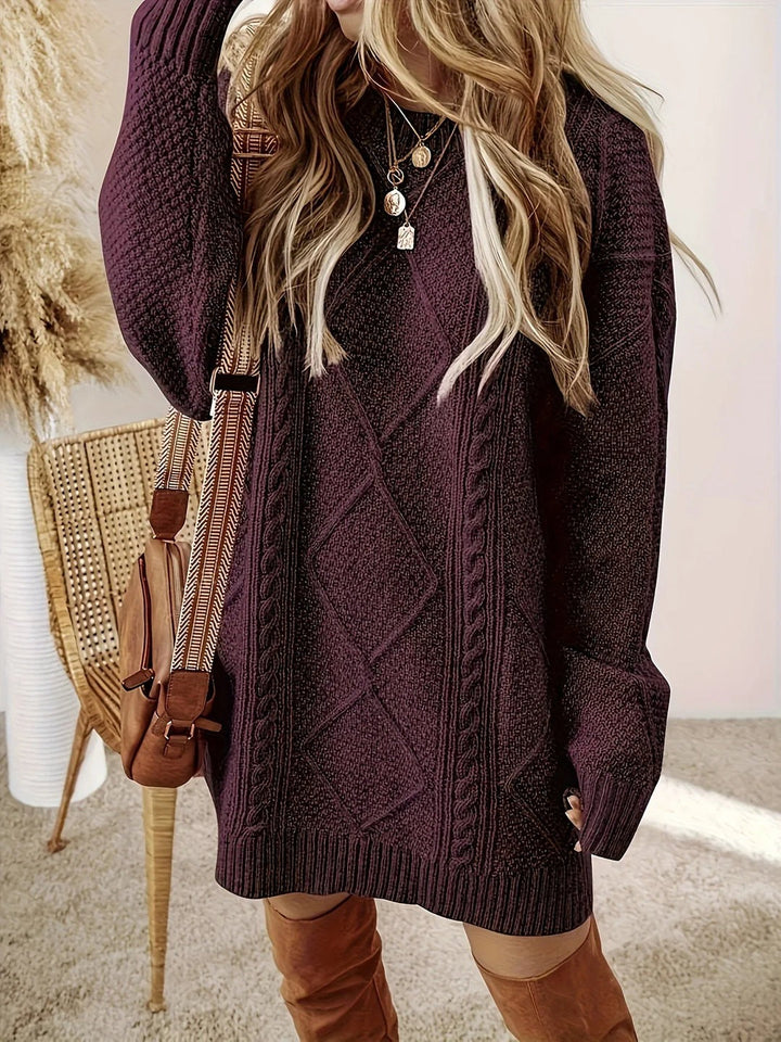 Robe pull en maille torsadée