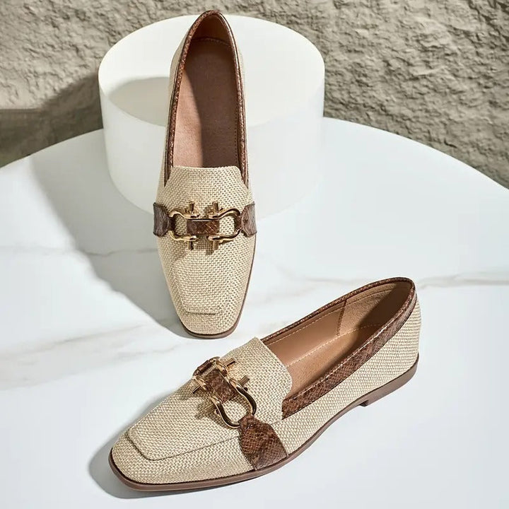 Loafers vintage serpent à bout carré