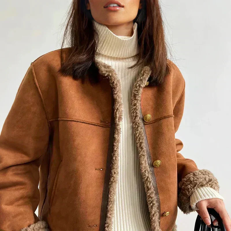 Rosalie | Veste en peau de mouton boutonnée