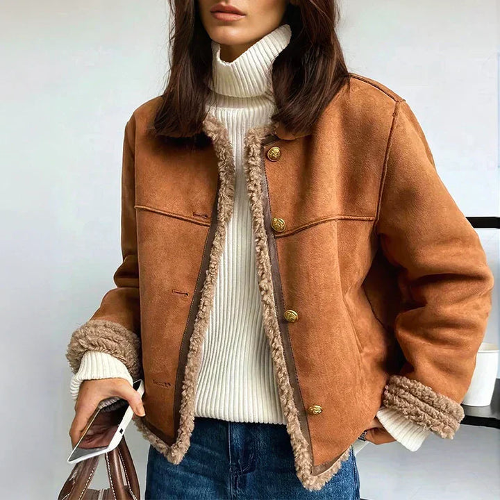 Rosalie | Veste en peau de mouton boutonnée