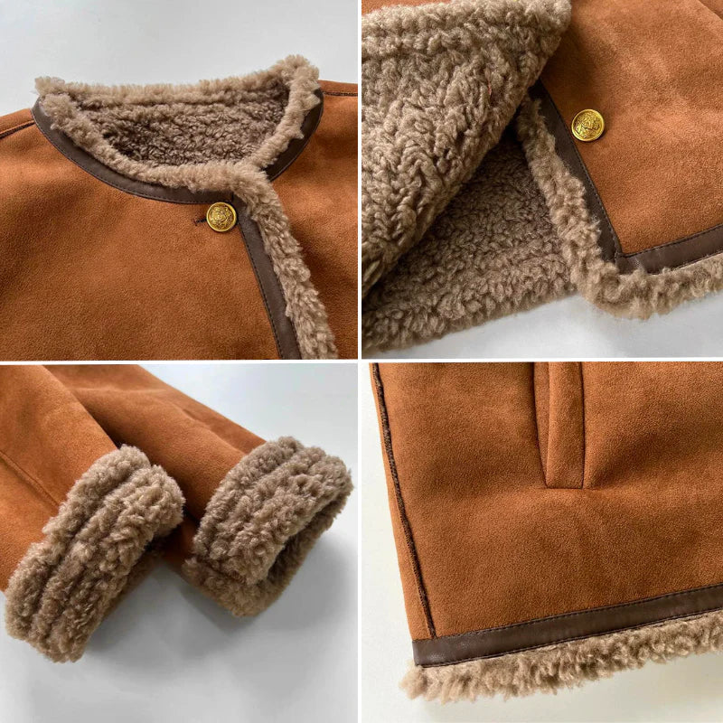 Rosalie | Veste en peau de mouton boutonnée