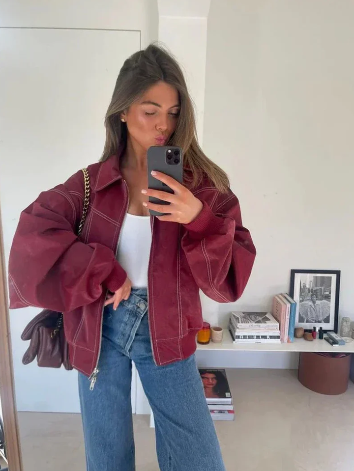 Louise™  | Veste oversize contrastée - Vente limitée