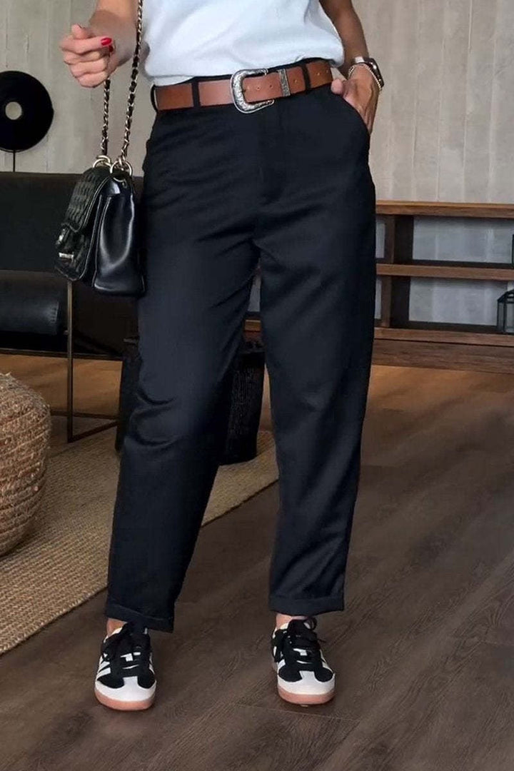 Pantalon de costume court à rayures décontracté