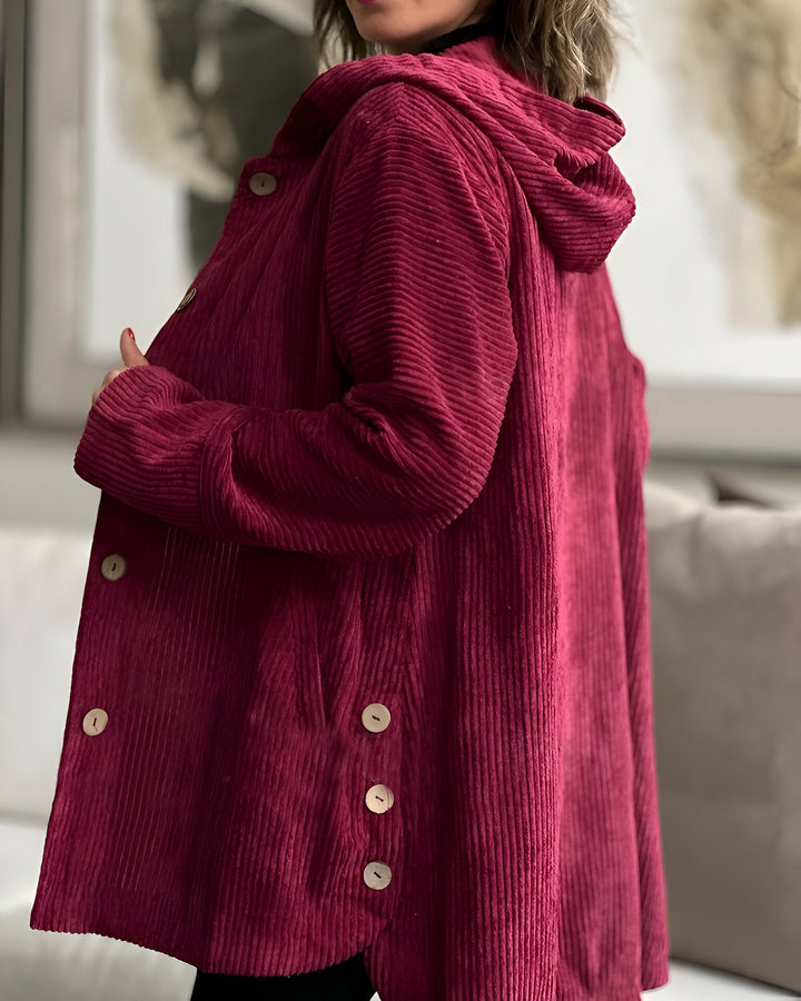 ANIKA™ | Veste en velours côtelé décontractée avec capuche