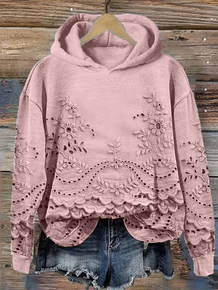 LILY | HOODIE WITH FLORAL EMBROIDERY