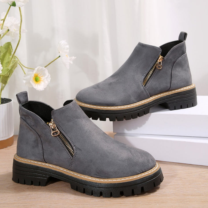 Amélie | des bottes chic en daim avec fermeture à glissière