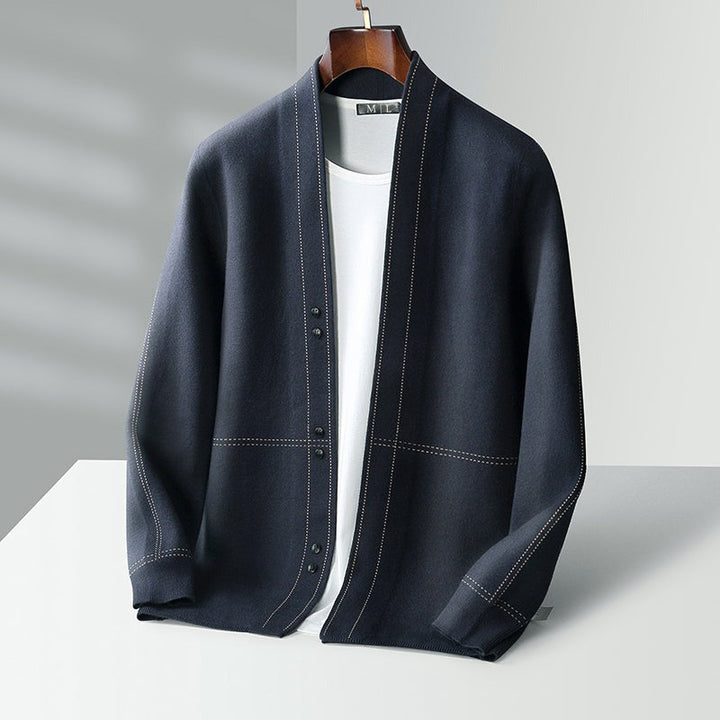 Cardigan en laine tissée