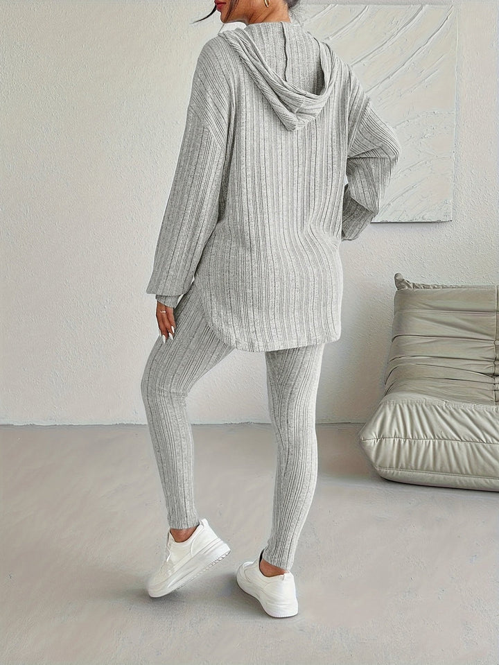Ensemble de détente en tricot côtelé